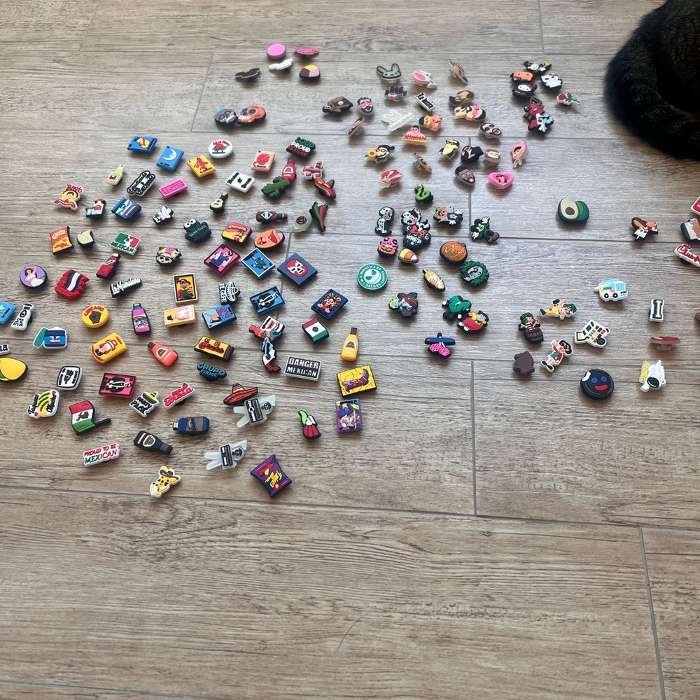 Croc Charms Collection! 147 total! Disney, bad bunny, hello kitty, chik fil a!